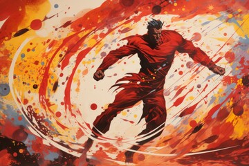Wall Mural - A fearless and mighty berserker, unleashing devastating attacks with unbridled fury. - Generative AI