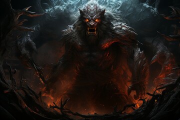 Wall Mural - A fearless and mighty berserker, unleashing devastating attacks with unbridled fury. - Generative AI