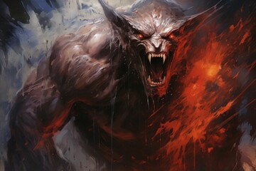 Wall Mural - A fearless and mighty berserker, unleashing devastating attacks with unbridled fury. - Generative AI