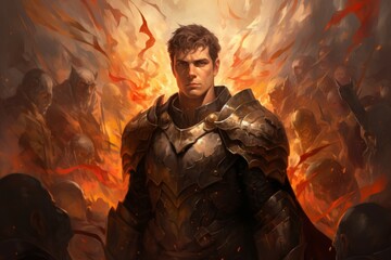 Wall Mural - A virtuous and steadfast paladin, upholding justice and combating evil with unwavering resolve. - Generative AI