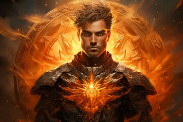 Wall Mural - A virtuous and steadfast paladin, upholding justice and combating evil with unwavering resolve. - Generative AI