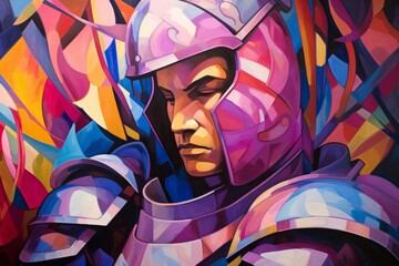 Wall Mural - A virtuous and steadfast paladin, upholding justice and combating evil with unwavering resolve. - Generative AI