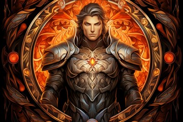 Wall Mural - A virtuous and steadfast paladin, upholding justice and combating evil with unwavering resolve. - Generative AI