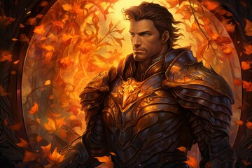 Wall Mural - A virtuous and steadfast paladin, upholding justice and combating evil with unwavering resolve. - Generative AI