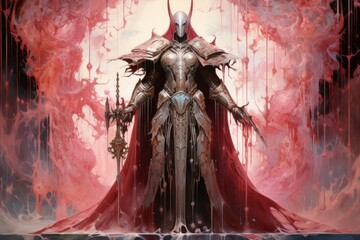 Wall Mural - A virtuous and steadfast paladin, upholding justice and combating evil with unwavering resolve. - Generative AI
