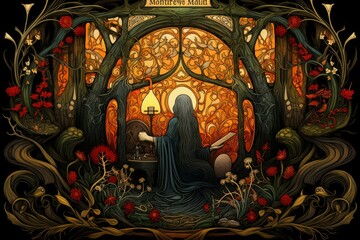 Canvas Print - A mysterious and enigmatic hermit, dwelling in solitude and possessing ancient wisdom. - Generative AI