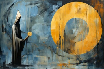 Canvas Print - A mysterious and enigmatic hermit, dwelling in solitude and possessing ancient wisdom. - Generative AI