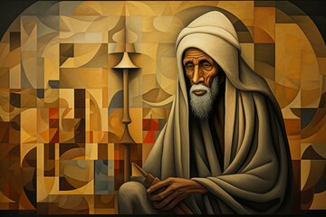 Canvas Print - A mysterious and enigmatic hermit, dwelling in solitude and possessing ancient wisdom. - Generative AI