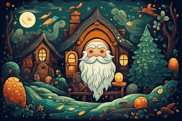 Canvas Print - A mysterious and enigmatic hermit, dwelling in solitude and possessing ancient wisdom. - Generative AI