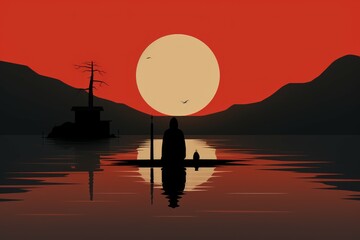Canvas Print - A mysterious and enigmatic hermit, dwelling in solitude and possessing ancient wisdom. - Generative AI