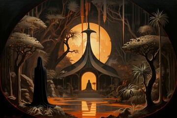 Canvas Print - A mysterious and enigmatic hermit, dwelling in solitude and possessing ancient wisdom. - Generative AI
