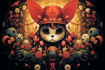 Canvas Print - A master of illusion magic, deceiving enemies with vivid phantasms and trickery. - Generative AI