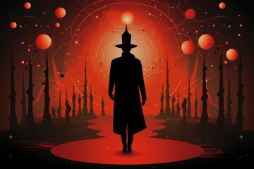 Canvas Print - A master of illusion magic, deceiving enemies with vivid phantasms and trickery. - Generative AI