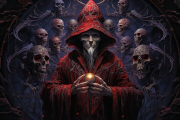 Canvas Print - A master of illusion magic, deceiving enemies with vivid phantasms and trickery. - Generative AI