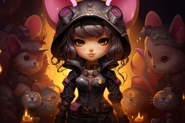 Wall Mural - A skilled and ruthless bounty hunter, relentless in their pursuit of targets and apprehending fugitives. - Generative AI