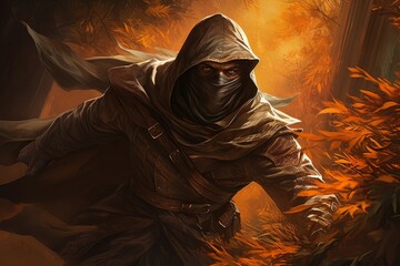 Wall Mural - A skilled and ruthless bounty hunter, relentless in their pursuit of targets and apprehending fugitives. - Generative AI