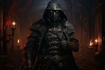 Wall Mural - A skilled and ruthless bounty hunter, relentless in their pursuit of targets and apprehending fugitives. - Generative AI