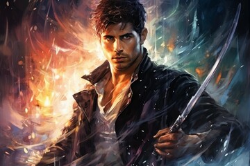 Wall Mural - a dashing and charming swashbuckler, wielding a rapier with finesse and wooing with charisma. - gene
