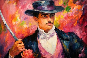 Wall Mural - A dashing and charming swashbuckler, wielding a rapier with finesse and wooing with charisma. - Generative AI