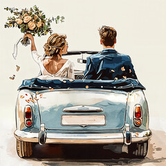 Wall Mural - Bride and groom 