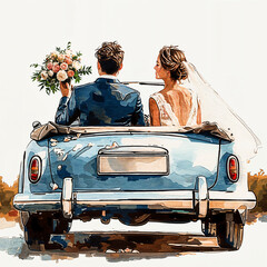 Wall Mural - two people in a car