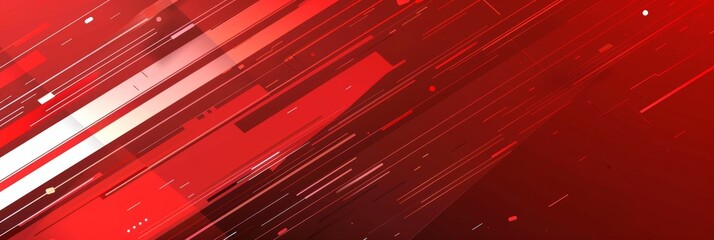 Poster - Red background with lines and shapes in a gradient color Generative AI
