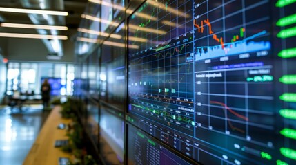 Poster - A wall filled with numerous data points and information, showcasing a dense array of statistics, graphs, and text.