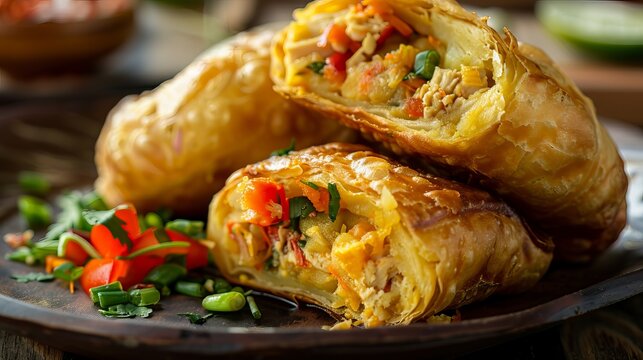 Indonesian potato patties filled with sautéed vegetables, chicken, and egg. The pastry is made from leftover sourdough starter.