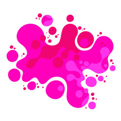 Poster - Vector abstract complex shape, fluid blotch spot image as template for background. Dynamical colored rounded backdrop.