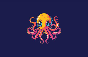 Octopus logo design template vector illustration