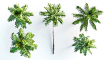 Aerial View of Palm Trees, Generative AI