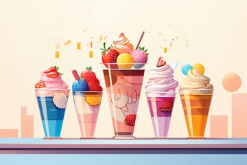 Sticker - Ice cream and summer treats - Generative AI