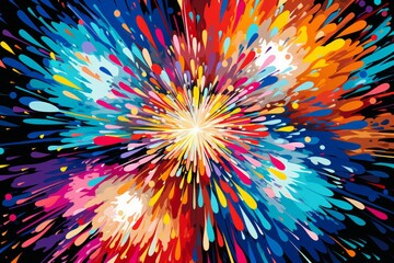 Canvas Print - Fireworks - Generative AI