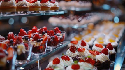 Wall Mural - Dessert selection from an extravagant buffet