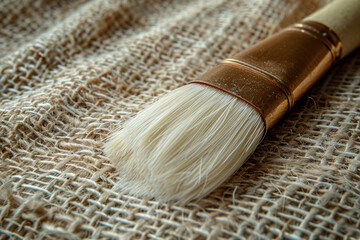 Poster - the fibers of a paintbrush, showing their arrangement. concept of art tools and craftsmanship. gener