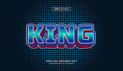 Wall Mural - Design editable text effect, king 3d bold with halftone effect