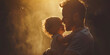 © Knowledge Master - Tender Father and Child Embrace in Golden Light
