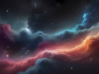 Wall Mural - transformation from grayscale to vibrant colors through gradient technique, galaxy style.