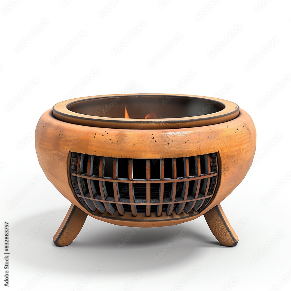 Ceramic Hibachi Grill, isolated white background, without shadow ...