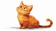 © Marco - cartoon of a beautiful orange cat on white background