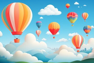 Canvas Print - Hot air balloons - Generative AI