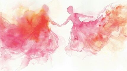 Wall Mural - Delicate watercolor strokes in ethereal dance