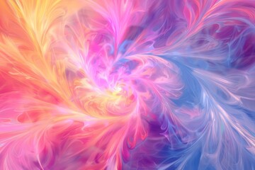 Wall Mural - mesmerizing fractal background with swirling patterns and vivid colors abstract digital art