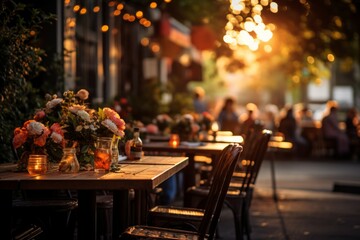 Canvas Print - Outdoor dining - Generative AI