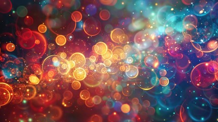 Poster - Festive background with vibrant abstract circles of light