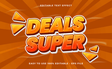 Canvas Print - Editable text effect deals super 3d Cartoon template style premium vector