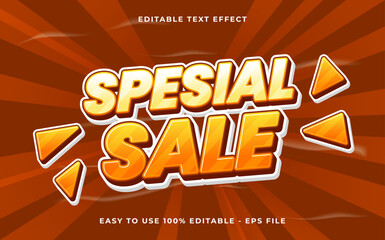 Canvas Print - Editable text effect Special sale 3d Cartoon template style premium vector