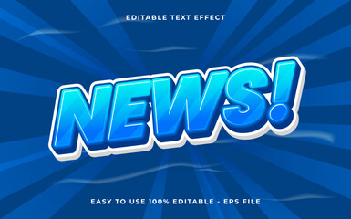 Poster - Editable text effect News 3d Cartoon template style premium vector