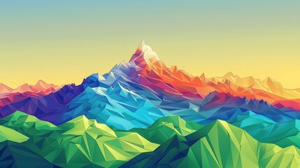 Poster - rainbow low poly vector background.