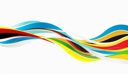 Wall Mural - Abstract colorful curved flowing lines background